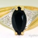 Sapphire & Diamond Ring 14K Yellow Gold (September)