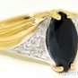 Sapphire & Diamond Ring 14K Yellow Gold (September)