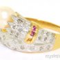 Pearl, Diamond & Ruby Ring 14K Yellow Gold
