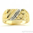 Mens Diamond Ring 14K Yellow or White Gold Great Pinky Ring