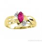 Marquise Ruby and Diamond Ring 14K Yellow Gold