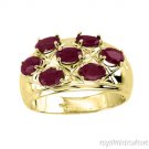7 Rubies Cluster Set in 14K Yellow Gold