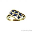 Sapphire & Diamond Ring 14K Yellow Gold
