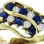 Sapphire & Diamond Ring 14K Yellow Gold