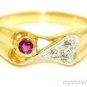 Ruby & Diamond Ring 14K Yellow Gold