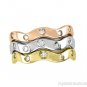 0.45 CTW DIAMOND 14K TRIO RING ROSE, YELLOW, & WHITE GOLD