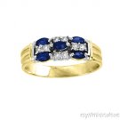 Sapphire and Diamond Ring 14K Yellow Gold