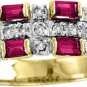 Princess Cut Ruby and Diamond 14K Yellow Gold