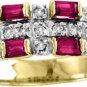 Princess Cut Ruby and Diamond 14K Yellow Gold