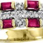 Princess Cut Ruby and Diamond 14K Yellow Gold