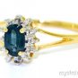 Sapphire & Diamond Ring 14K Gold (September Birthstone)
