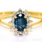 Sapphire & Diamond Ring 14K Gold (September Birthstone)