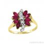 Marquise Ruby and Diamond Coctail Ring 14K Yellow Gold