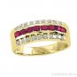 RUBY AND DIAMOND RING BAND SET IN 14K YELLOW GOLD