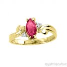 MARQUIESE RUBY AND DIAMOND RING 14K YELLOW GOLD