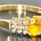 Citrine (November Birthstone) & Diamond Ring 14K Gold