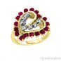 1.93 CTW RUBY AND DIAMOND HEART SHAPE RING 14K YELLOW GOLD