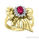 0.96 CTW RUBY AND DIAMOND RING 14K YELLOW GOLD