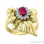 0.96 CTW RUBY AND DIAMOND RING 14K YELLOW GOLD
