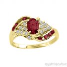 1.50 CTW RUBY AND DIAMOND RING 14K YELLOW GOLD