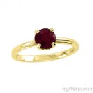 SOLITAIRE ROUND RUBY PROMISE RING 14K YELLOW GOLD