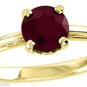 SOLITAIRE ROUND RUBY PROMISE RING 14K YELLOW GOLD