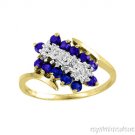 Sapphire & Diamond Ring 10K Yellow Gold