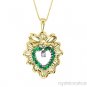 1.04 CTW Ruby & Diamond Heart Pendant 14K Yellow Gold with Chain