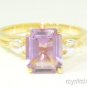 Amethyst & White Topaz Ring 14K Gold