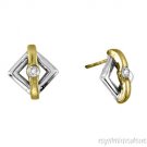 0.10 CTW Diamond Stud Earrings 14K Two-Tone Gold