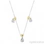 0.10 CTW Diamond Dangling Stud Earrings 14K Two-Tone Gold