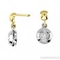 0.10 CTW Diamond Dangling Stud Earrings 14K Two-Tone Gold
