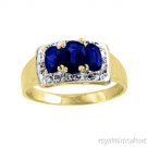 Sapphire (September) & Diamond Ring 14K  Gold