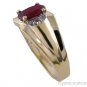 Mens Ring 1.00 Carat Ruby Diamond Sterling Silver or Gold Plated Sterling Silver