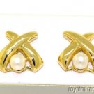 Genuine Pearl Earrings 14K Gold Hugs & Kisses Style