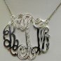 Monogram Necklace Personalized 35mm 14k Yellow or White Gold Large