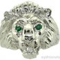Mens Ruby and Diamond Lion Ring set in 14K Yellow Gold