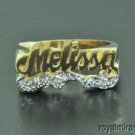 Personalized 10MM Name Ring Genuine Diamond 14K Yellow or White Gold.
