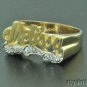 Personalized 10MM Name Ring Genuine Diamond 14K Yellow or White Gold.