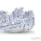Personalized 12MM Name Ring Genuine Diamond 14K Yellow or White Gold.