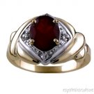 Diamond Ring Garnet (January Birthstone) 14K Gold