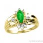 0.65 CTW Emerald & Diamond Ring 14K Yellow Gold