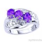 Past Present Future 3 Stone Peridot Ring 14K White Gold
