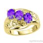 Past Present Future 3 Stone Peridot Ring 14K White Gold