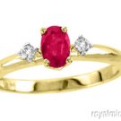 Ruby & Diamond Promise / Birthstone Ring - Great Gift