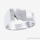 Personalized Initial Ring - Name Ring Unisex Block Style 6mm Sterling Silver