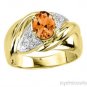 Blue Topaz & Diamond Ring 14K Yellow or White Gold