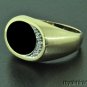 Mens Ring Diamond Mosaic Opal 14K White or White Gold Band