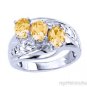 Past Present Future 3 Stone Amethyst Ring 14K White Gold