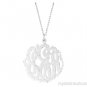 Sterling Silver or Gold Plated Silver Large Monogram Necklace Personalized 35mm